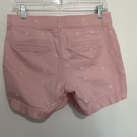 OLD NAVY EVERY DAY SHORTS Pink Embroidered Sunflowers Short Sz 10 - Picture 3 of 12